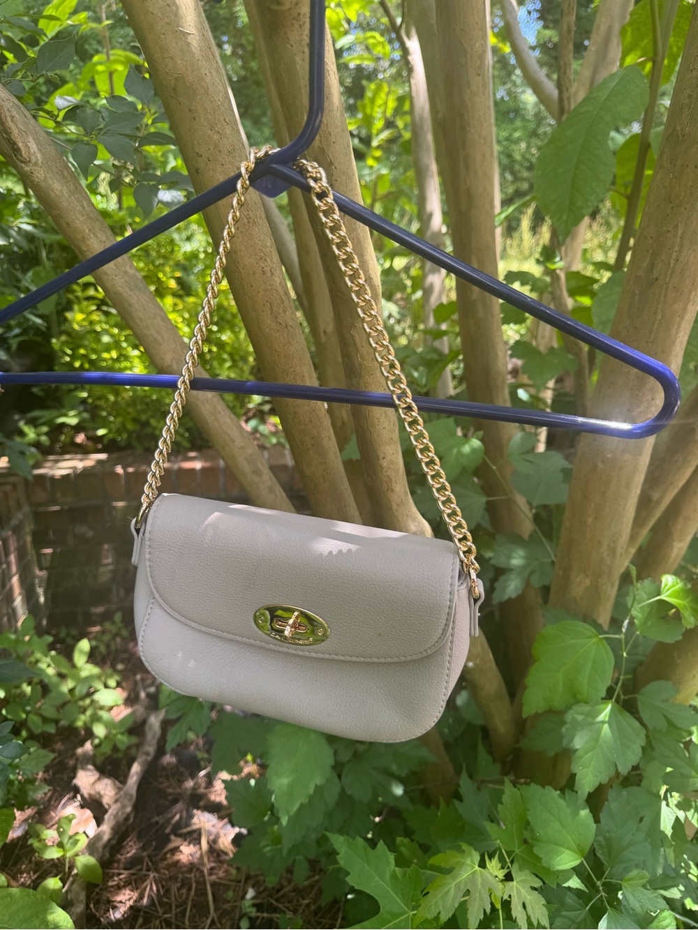 David Jones Paris Light Gray Crossbody Bag NWOT